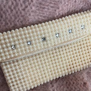 Vintage pearl wallet or teeny evening bag